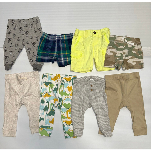 Baby Mixed Brands Bottoms 6 Months Multi-color Pants & Shorts 8-Piece Lot Bundle - Picture 2 of 14